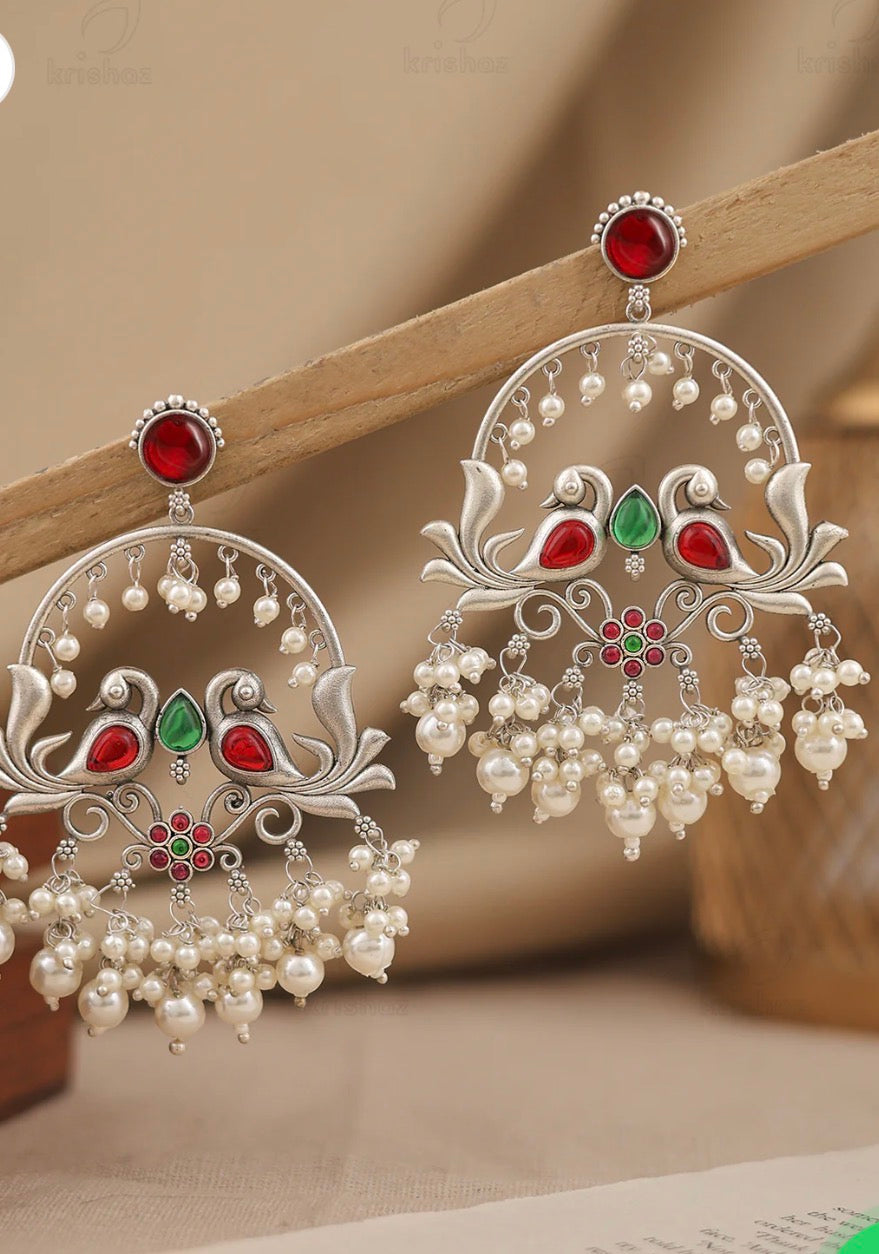 Latija Peacocks Dangler Earrings