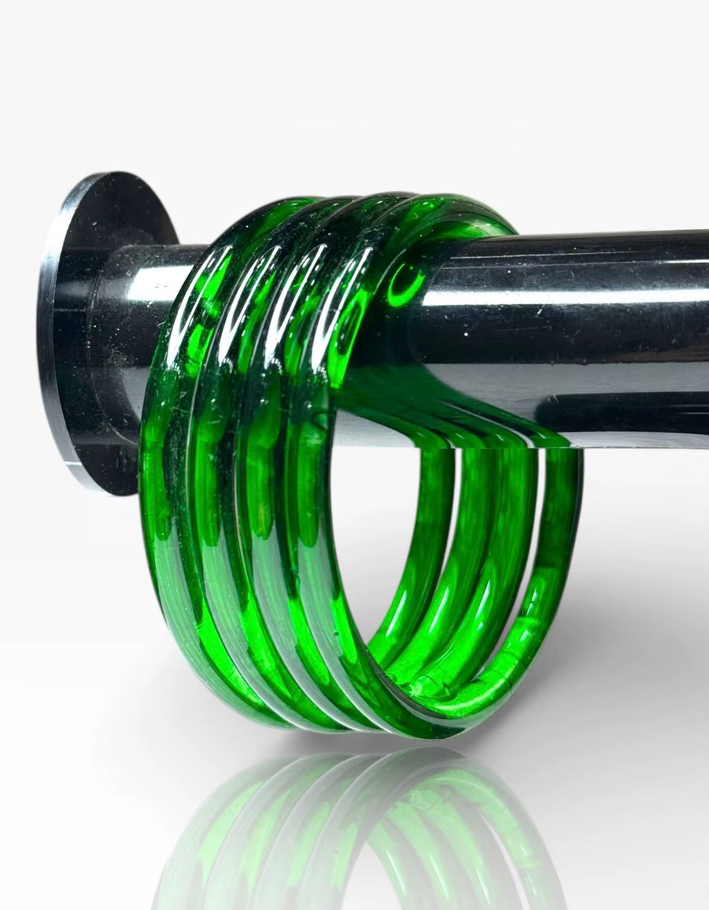 Dark Green Jelly Bangles (Set of 8) Transparent 4mm Glass Trending Viral for Special Occasions
