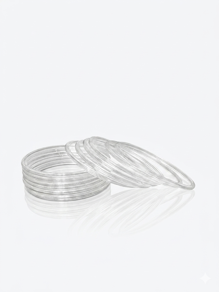Clear Glass Thin Jelly Bangles Trendy Kashmiri Bangles