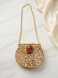 Red Mini Kundan Turkish Clutches Purse For Weddings Special Ocassions