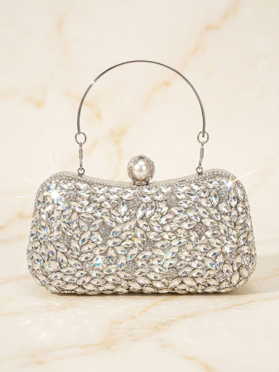 Crystal Marquise Gemstone Evening Clutch Bag (Free Delivery) Suitable to keep iPhone.