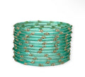 Sea Green Raindrop Kashmiri Bangles set of 12