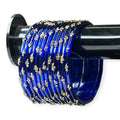 Dark Blue Raindrop Kashmiri Bangles Wedding Trendy Set of 12