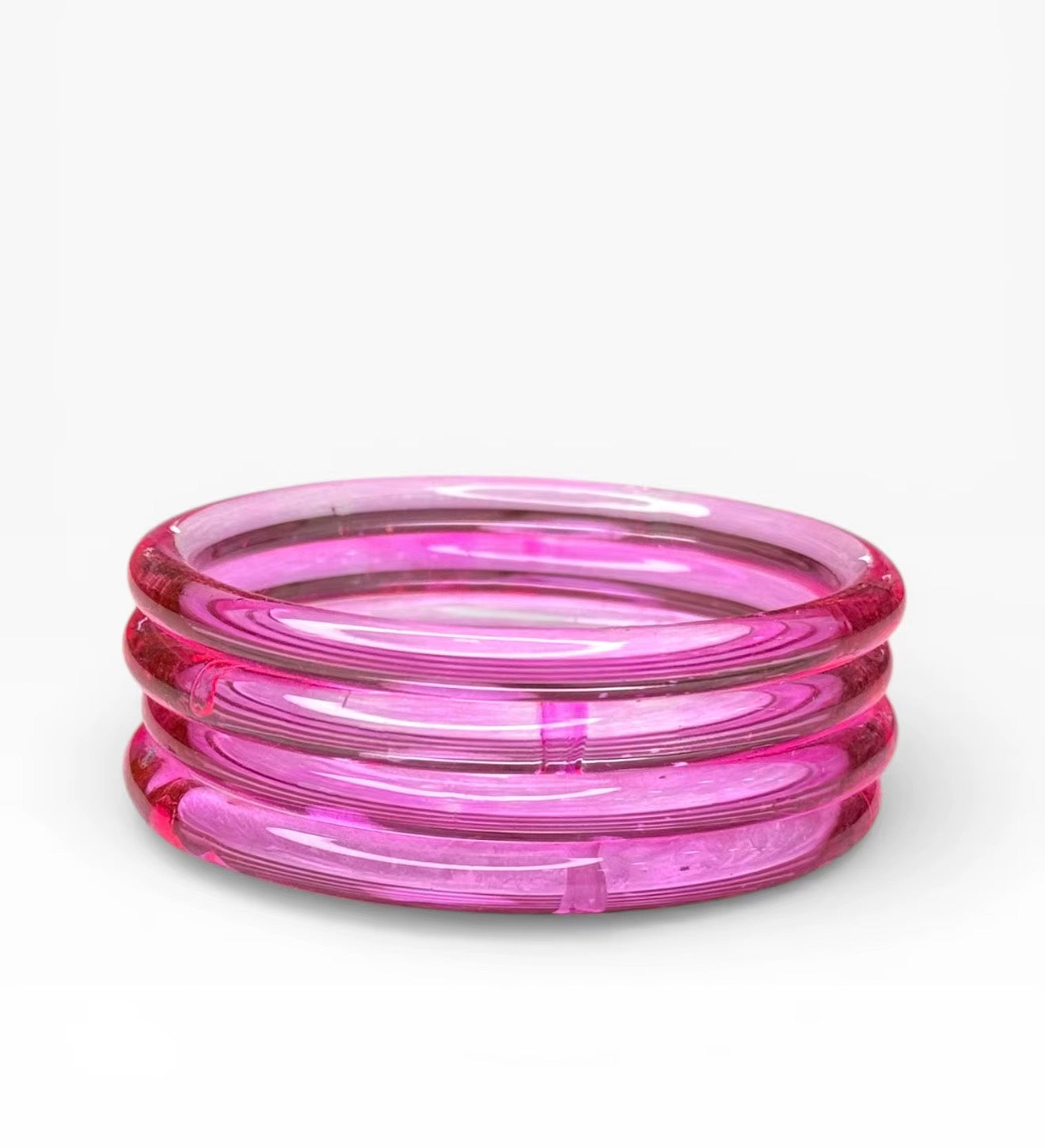 Light Pink Jelly Bangles 4mm (Set of 8) Glass Trending Viral for Special Occasions