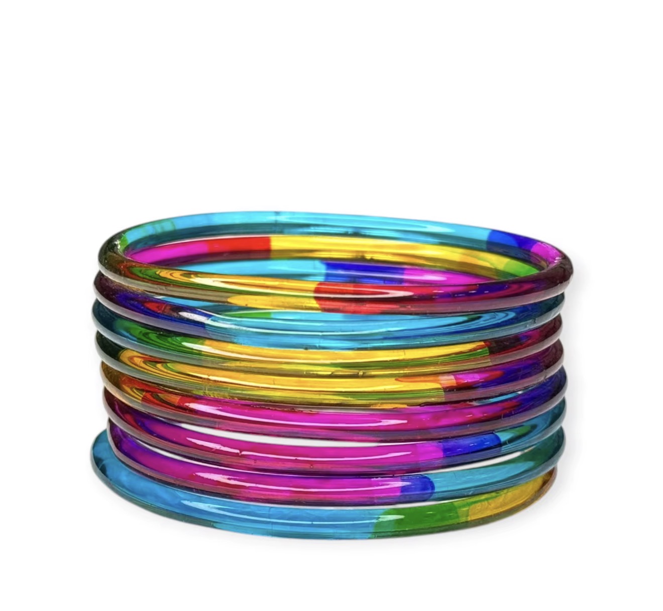 Multicolor Jelly Bangles (Set of 8) 4mm Glass Trending Viral wedding Eid Special Occasions