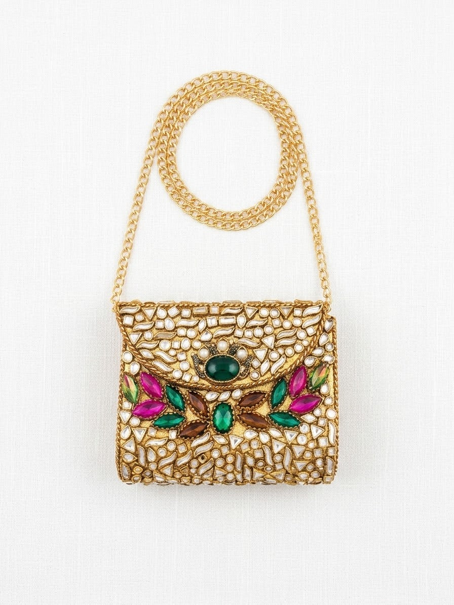 Kundan Clutch with Chain
