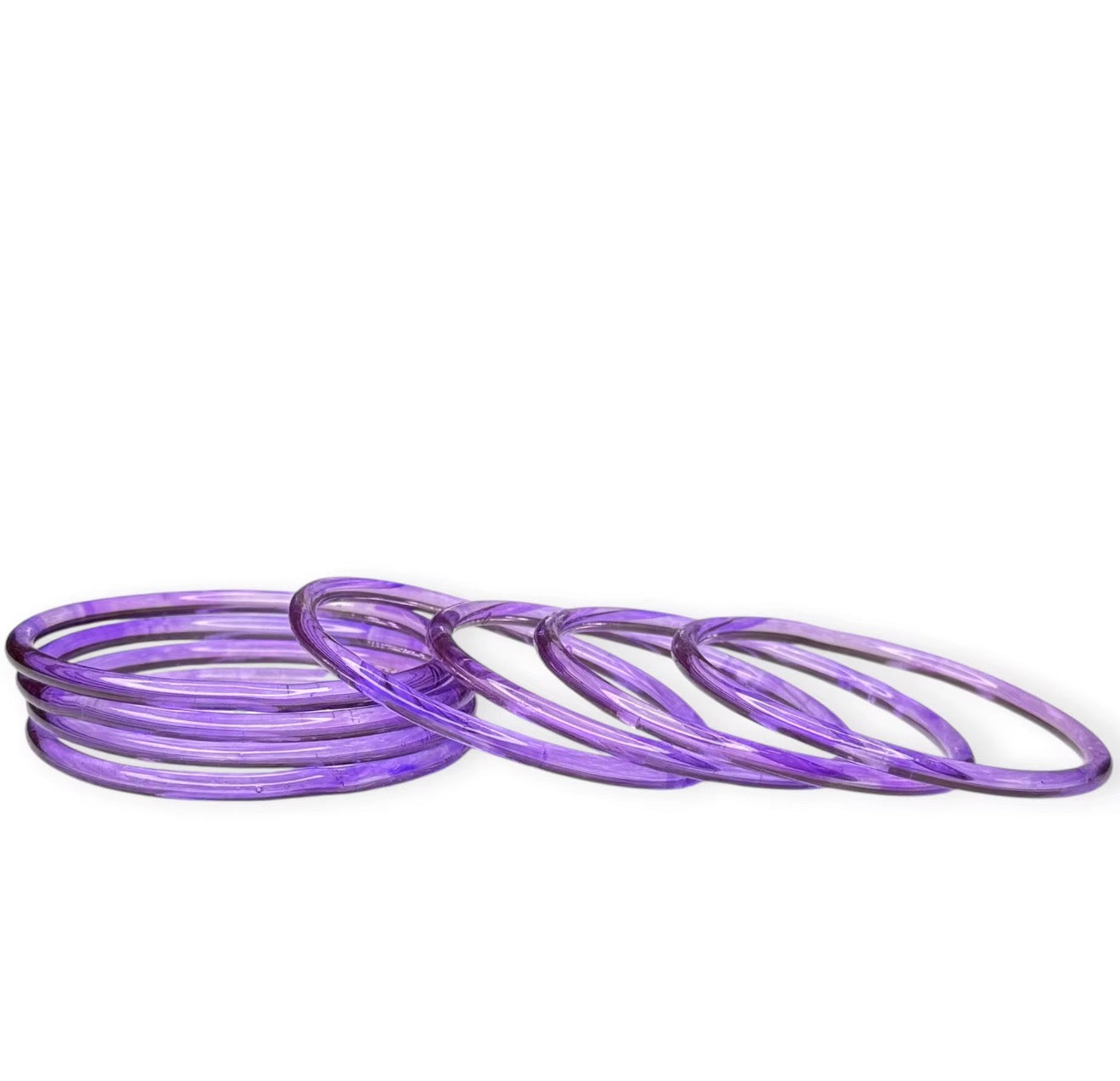 Purple Jelly Bangles – Premium Transparent 4mm Borosil Glass Bangles for Women (Set of 8 )Ethnic & Western Wear