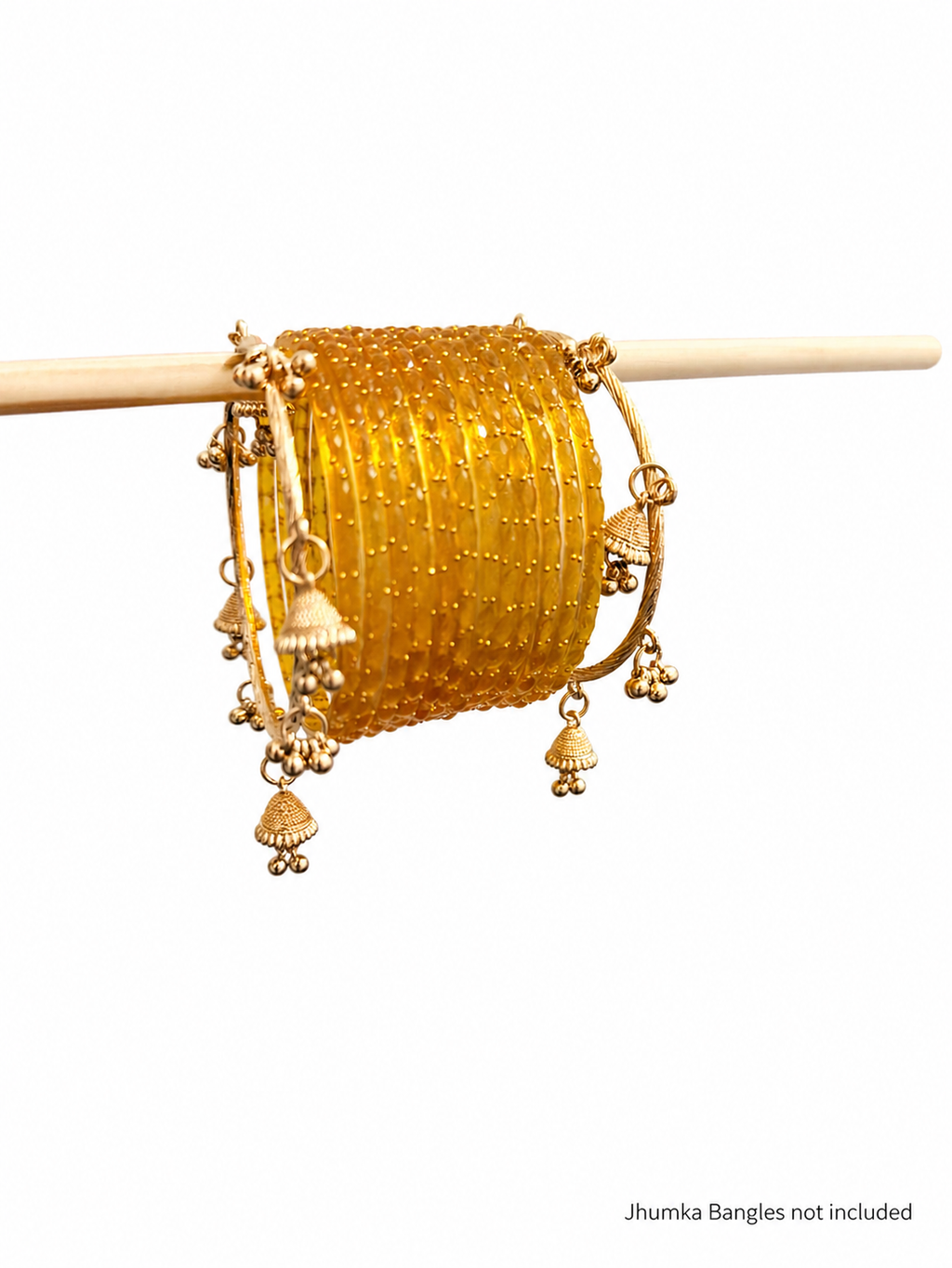 Gold Raindrop Glass Trendy Kashmiri Bangles for Special Occasions