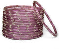 Lilac Glass Raindrop Kashmiri Bangles weddings Eid Occasions Trendy