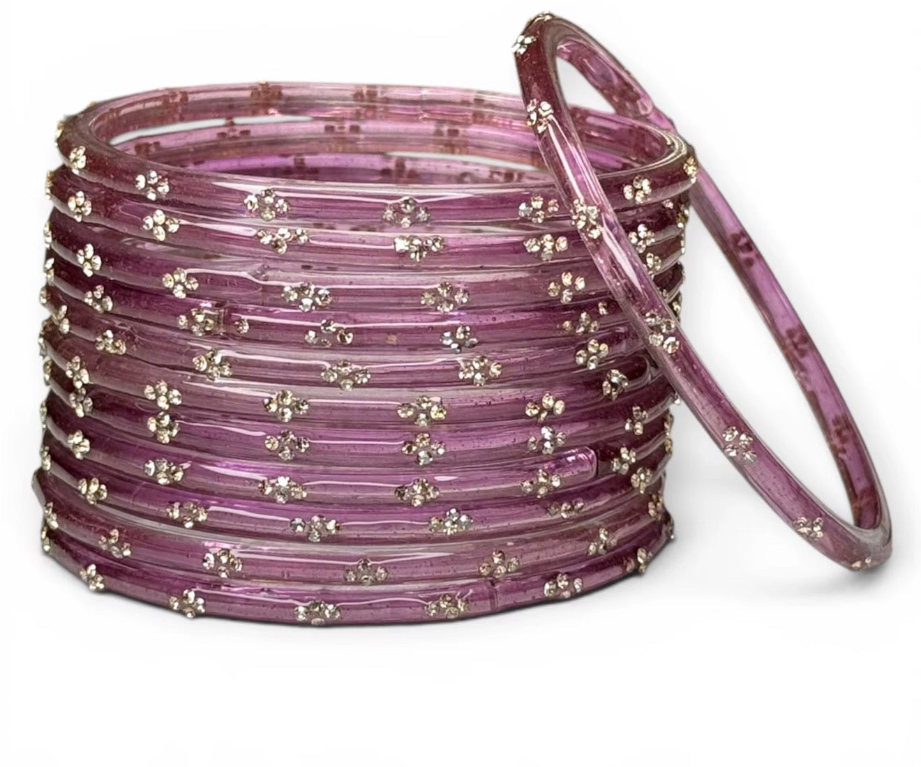 Lilac Glass Raindrop Kashmiri Bangles weddings Eid Occasions Trendy