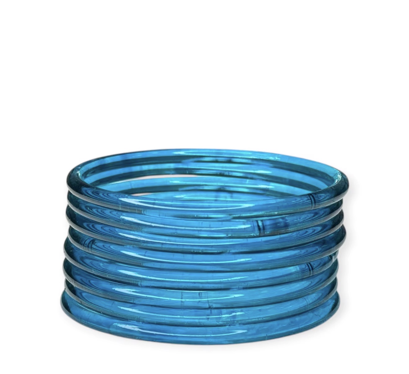 Blue Jelly Bangles – Premium Transparent 4mm Borosil Glass Bangles for Women (Set of 8 )Ethnic & Western Wear