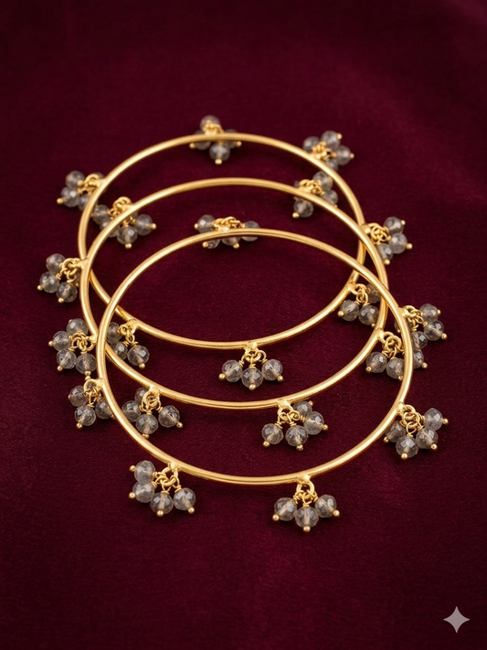 Champagne Kashmiri Bangles (Set of 4)
