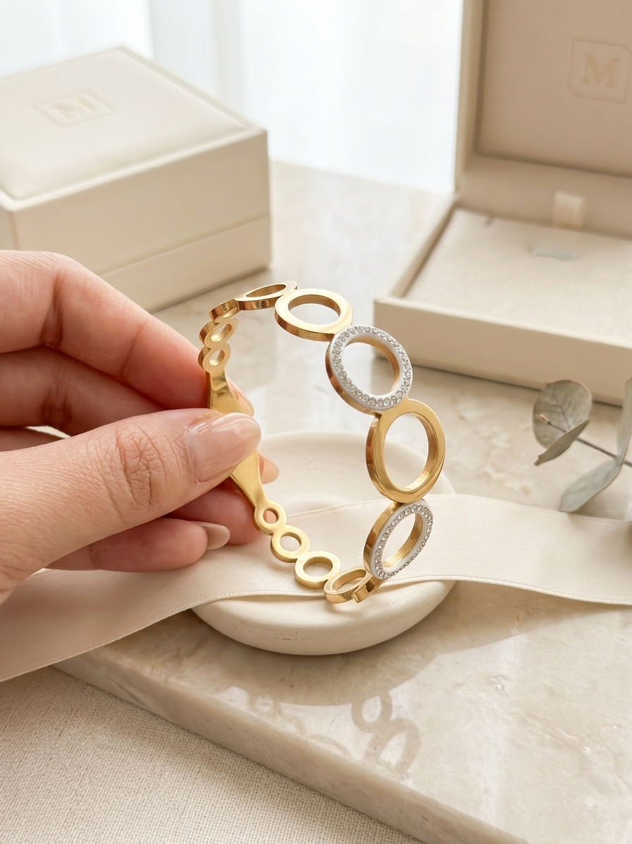 Premium Stainless Steel Bangle Bracelet for Women | Adjustable One Size |Daily Wear & Casual Jewelry
 Stainless Steel Open Cuff Bangle