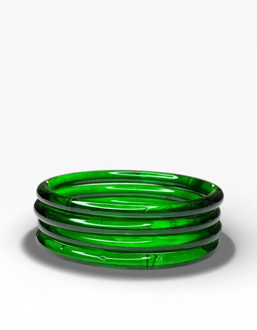 Dark Green Jelly Bangles (Set of 8) Transparent 4mm Glass Trending Viral for Special Occasions