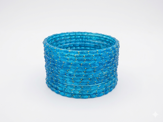 Blue Raindrop Bangles Trendy Glass Bangles