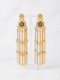 Phulkari Kashmiri Gold Dangler