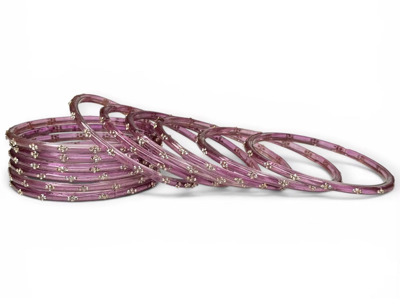 Lilac Glass Raindrop Kashmiri Bangles weddings Eid Occasions Trendy