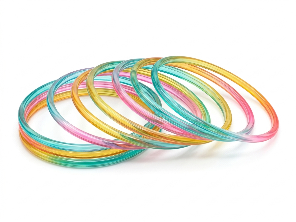 Pastel Multicolored Thin Glass Thin Jelly Bangles Trendy
