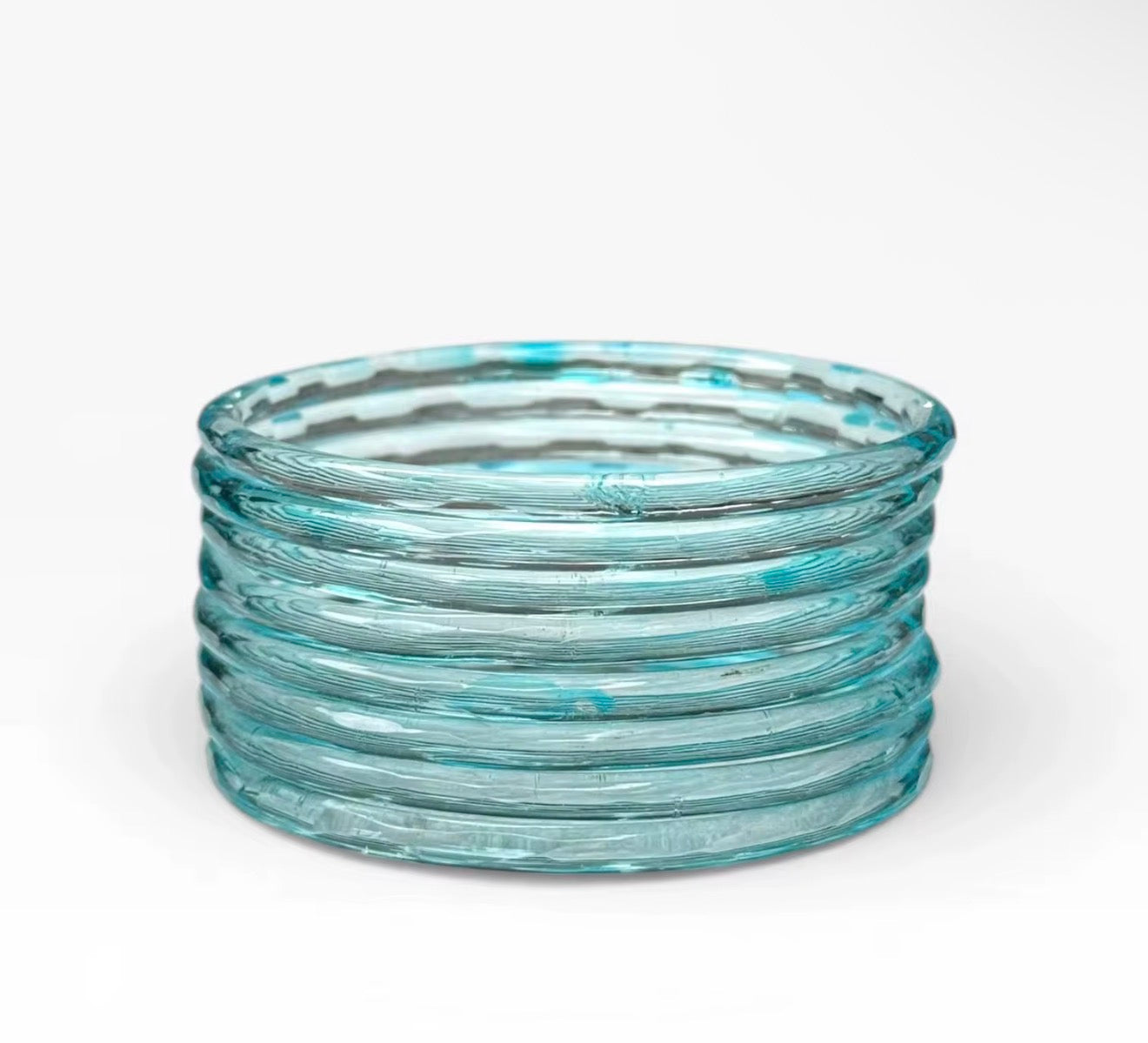 Emerald Cut Trendy Blue Faceted Glass Bangles For Women Jelly Bangles
