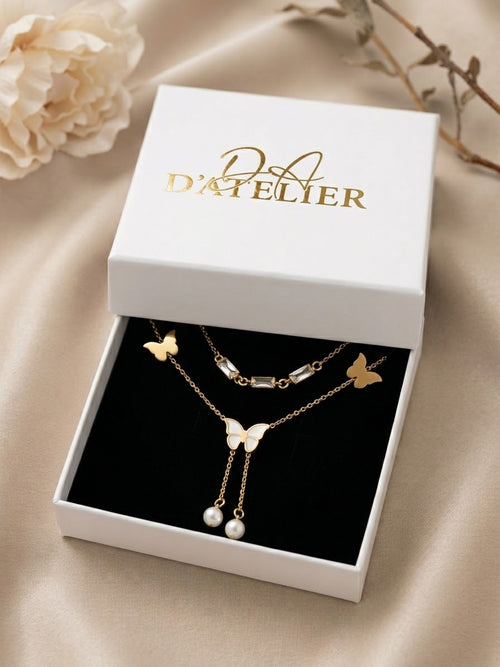 18K Gold Plated Stainless Steel Waterproof Layered & Charm Necklaces