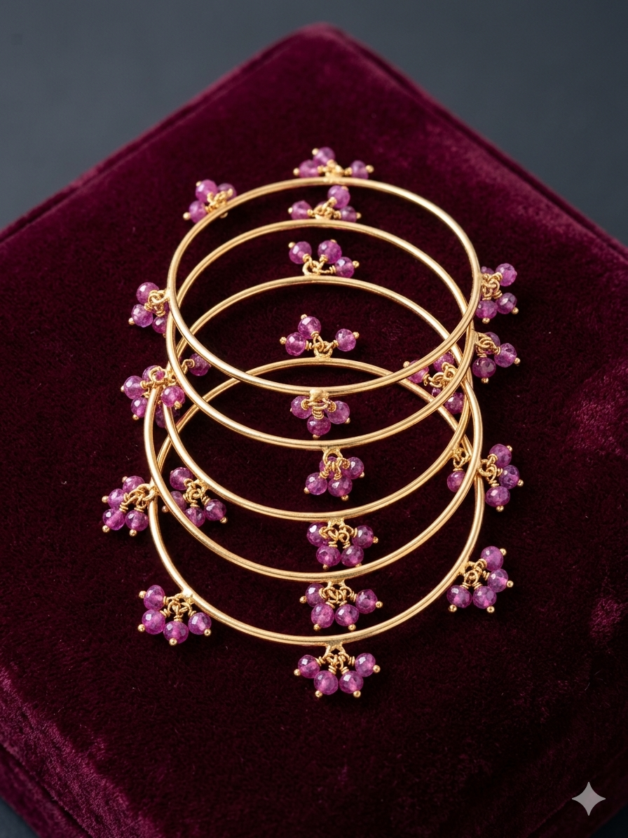 Pink Kashmiri Bangles Trendy (Set of 4)