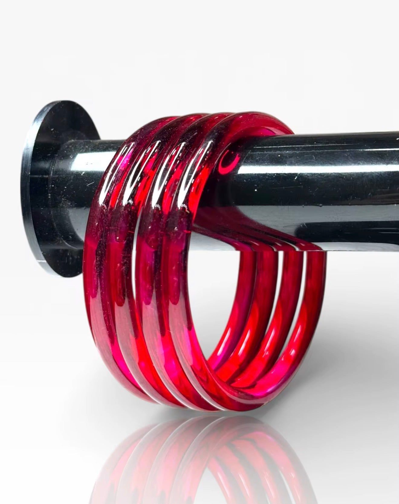Red Jelly Bangles (Set of 8) Glass Trending Viral 4mm for Special occasions wedding Eid Diwali High Quality