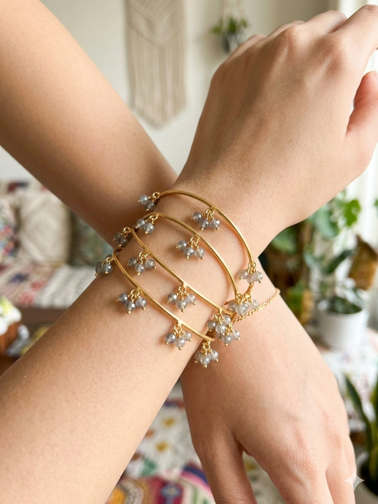 Champagne Kashmiri Bangles (Set of 4)