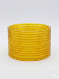Yellow Glass Thin Jelly Bangles in Smooth Finish