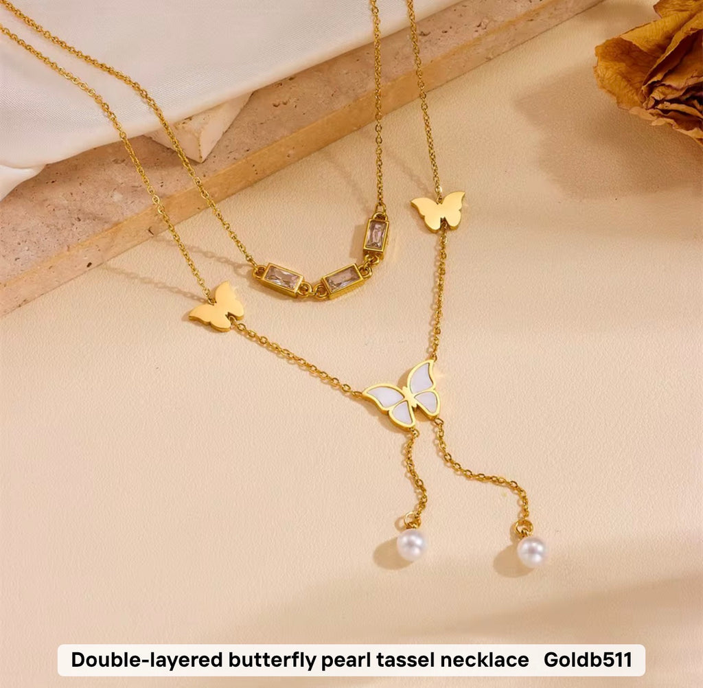 18K Gold Plated Stainless Steel Waterproof Layered & Charm Necklaces