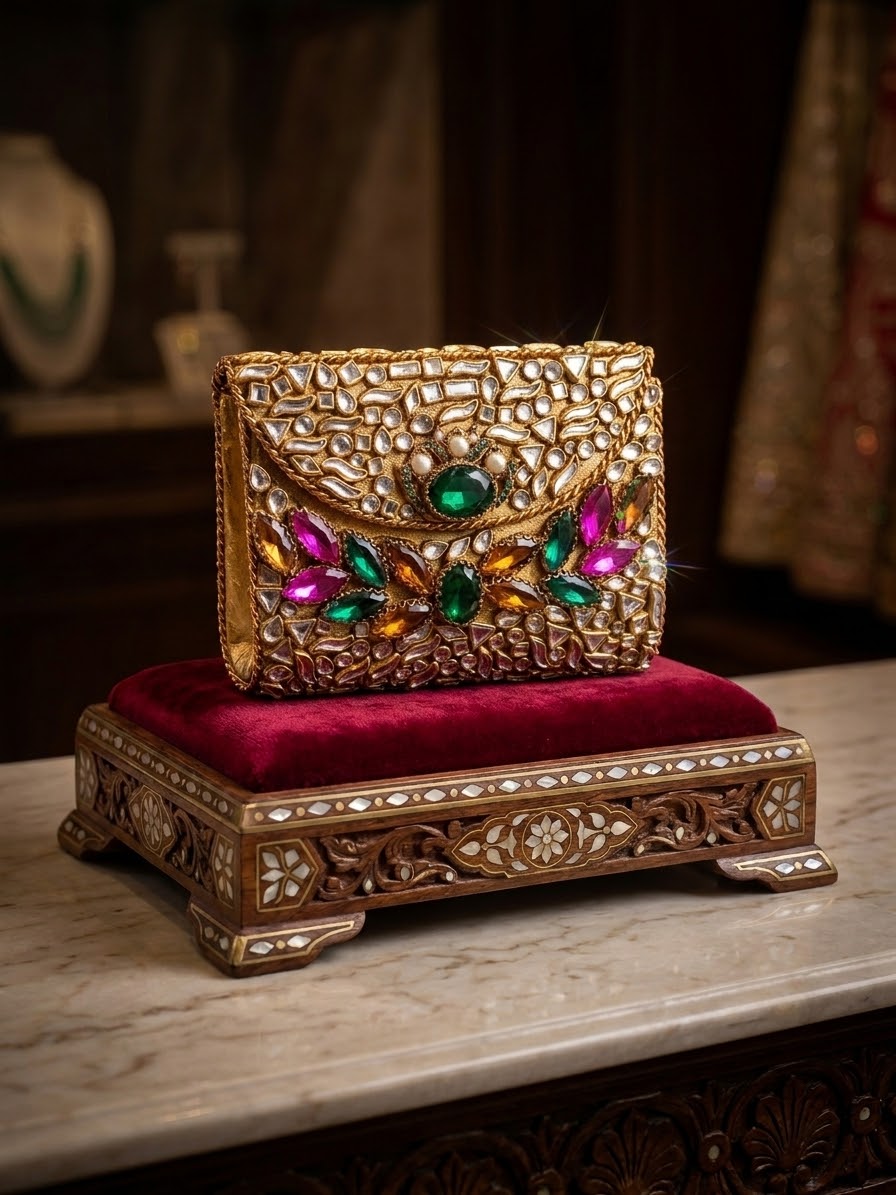 Kundan Clutch with Chain