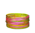Pastel Multicolor Jelly Bangles (Set of 8) 4mm High Quality Glass for Special Occasions.