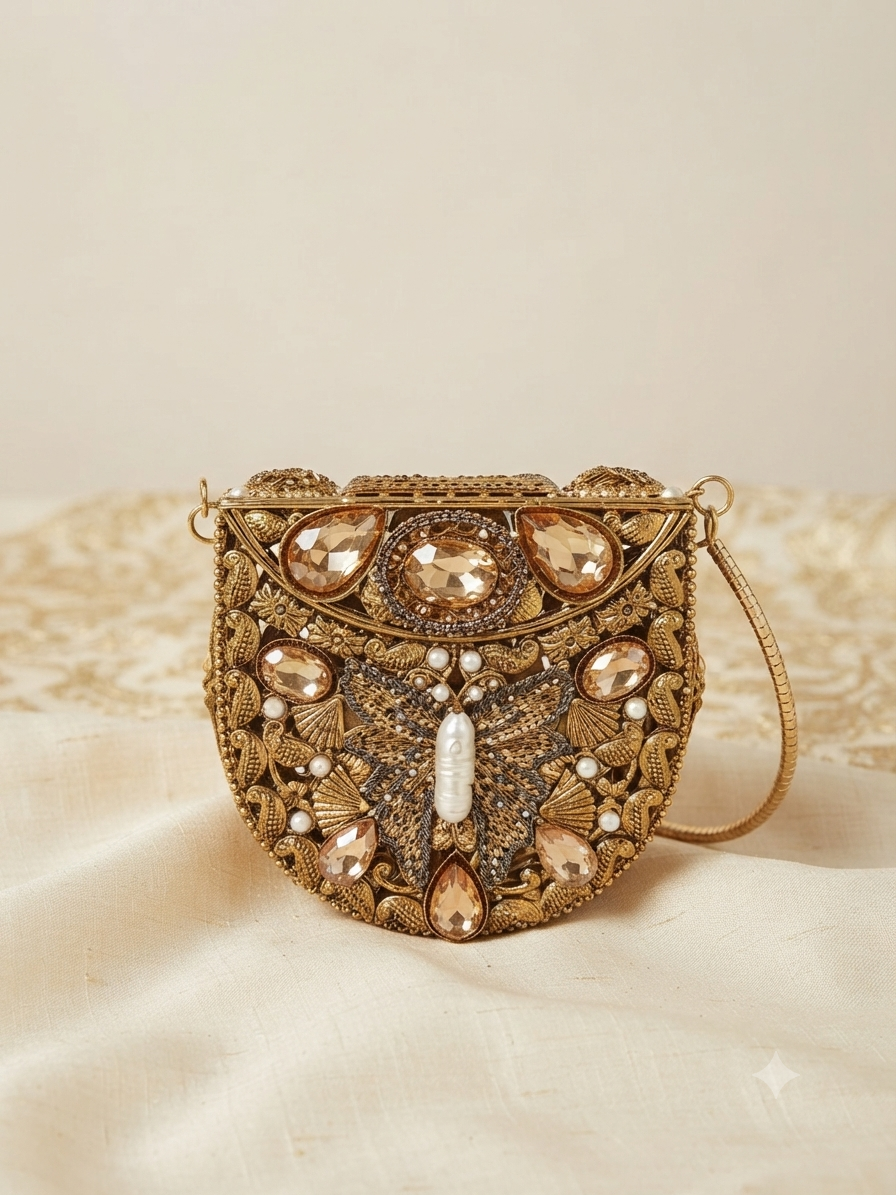 Butterfly Gem Jewel Clutch – A Small Bag with a Grand Statement  (Free Delivery)