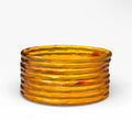 Premium Finish Gold Emerald Cut Faceted Glass Bangles Women Trendy Light Weight Jelly design