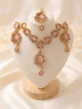 Luxurious Zirconia Necklace Set with Earrings & Tikka – Premium Bridal & Partywear Jewelry (Available in 5 Colors)
