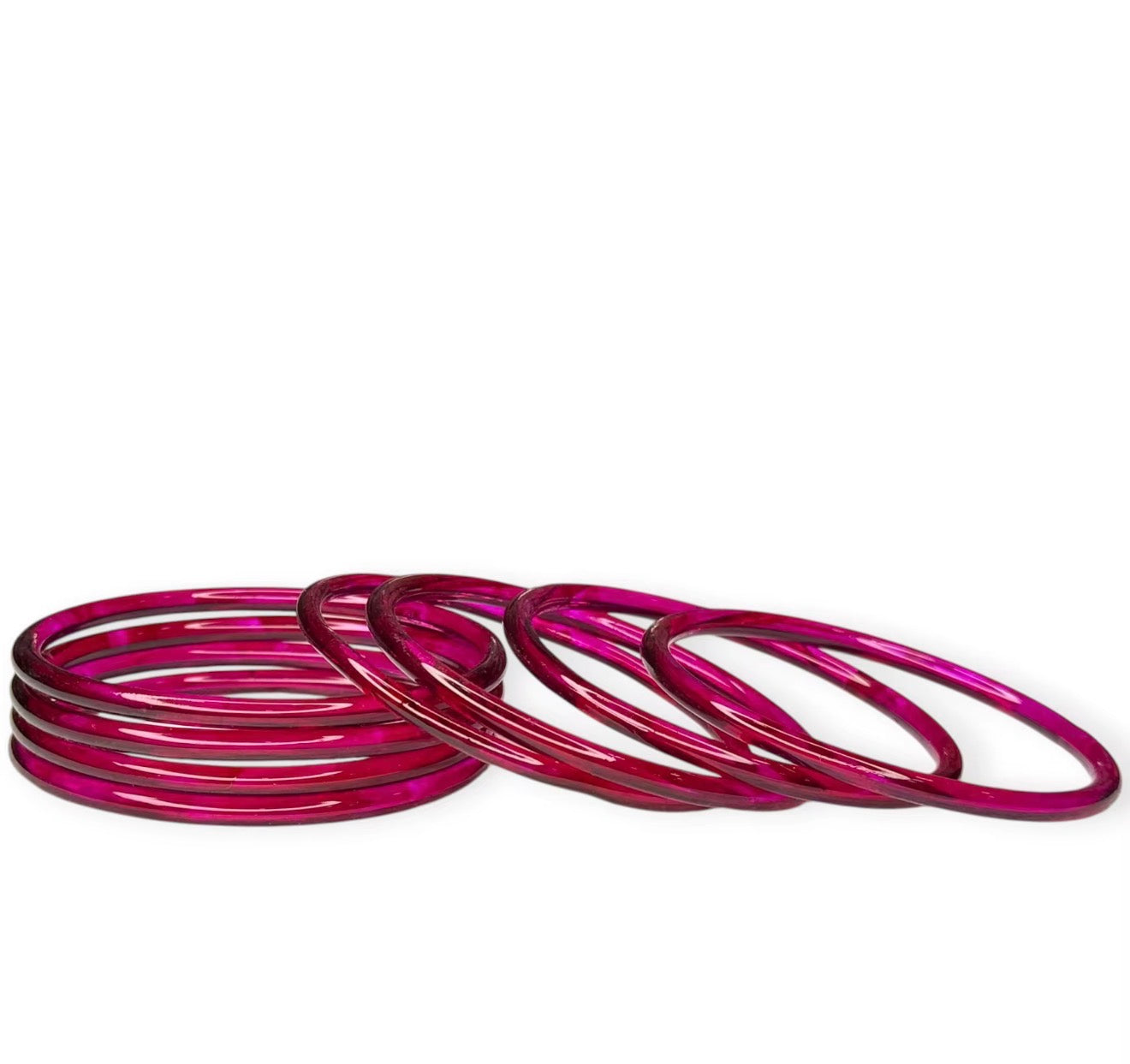 Strawberry Jelly Bangles – Premium Transparent 4mm Borosil Glass Bangles for Women (Set of 8 )Ethnic & Western Wear