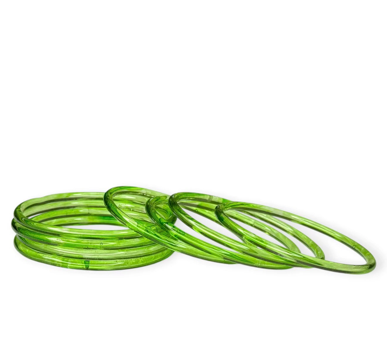 Light Green Jelly Bangles – Premium Transparent 4mm Borosil Glass Bangles for Women (Set of 8 )Ethnic & Western Wear
