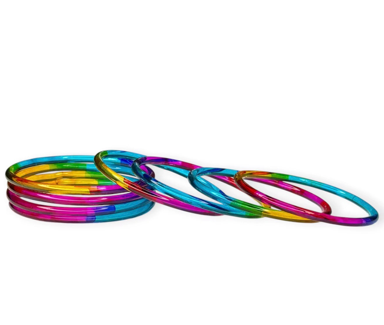 Multicolor Jelly Bangles (Set of 8) 4mm Glass Trending Viral wedding Eid Special Occasions