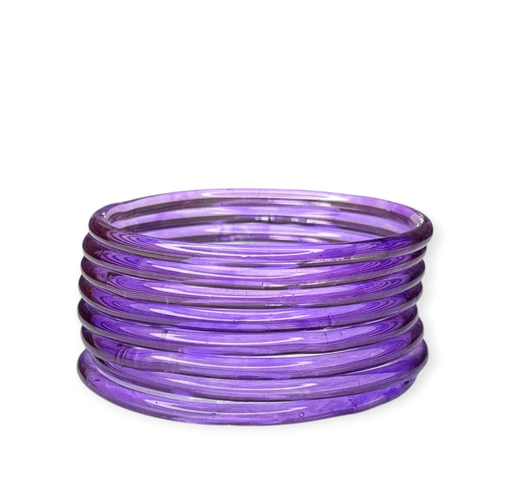 Purple Jelly Bangles – Premium Transparent 4mm Borosil Glass Bangles for Women (Set of 8 )Ethnic & Western Wear