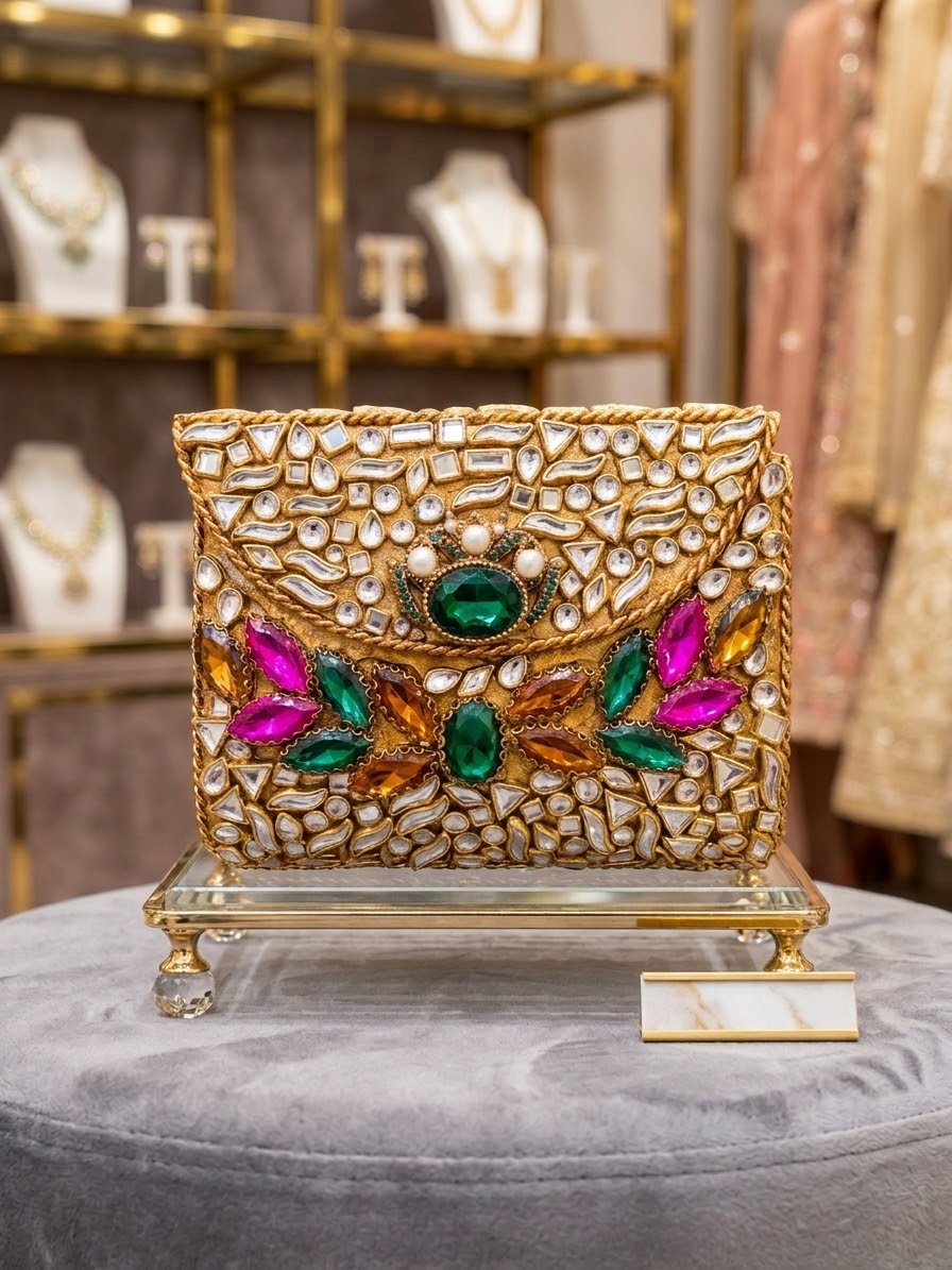 Kundan Clutch with Chain
