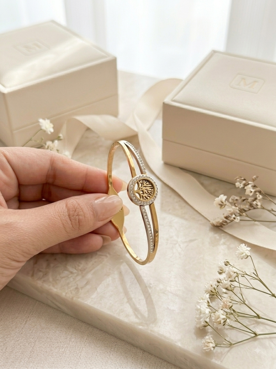 Premium Stainless Steel Bangle Bracelet for Women | Adjustable One Size |Daily Wear & Casual Jewelry
 Stainless Steel Open Cuff Bangle