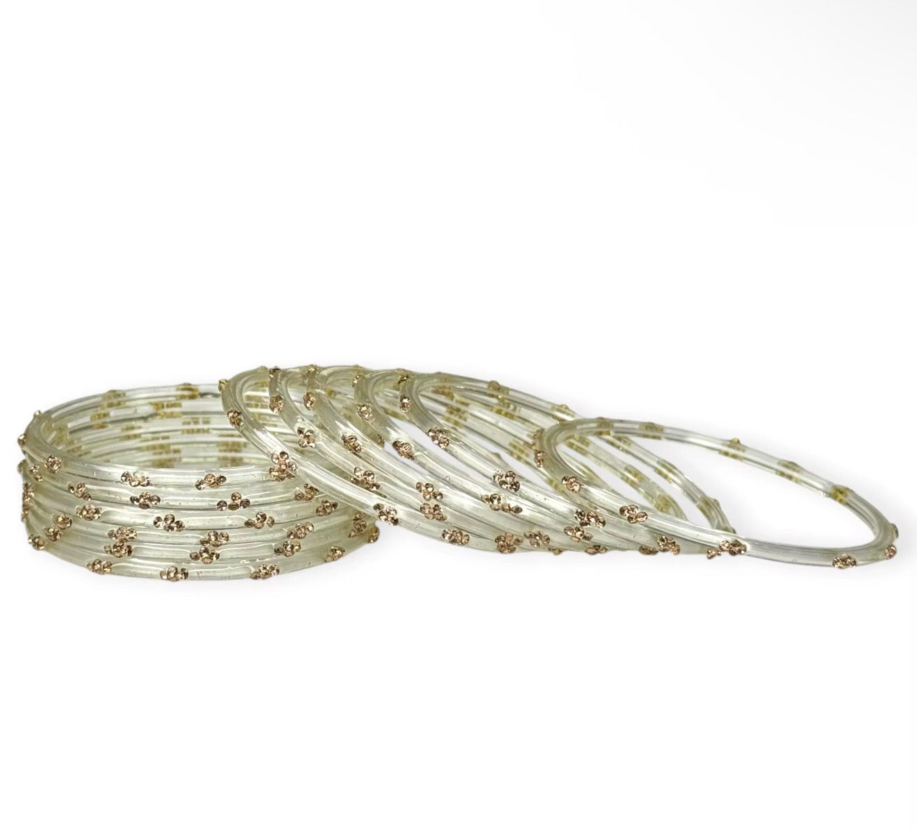 White Raindrop Trendy Kashmiri Bangles (set of 12 piece)