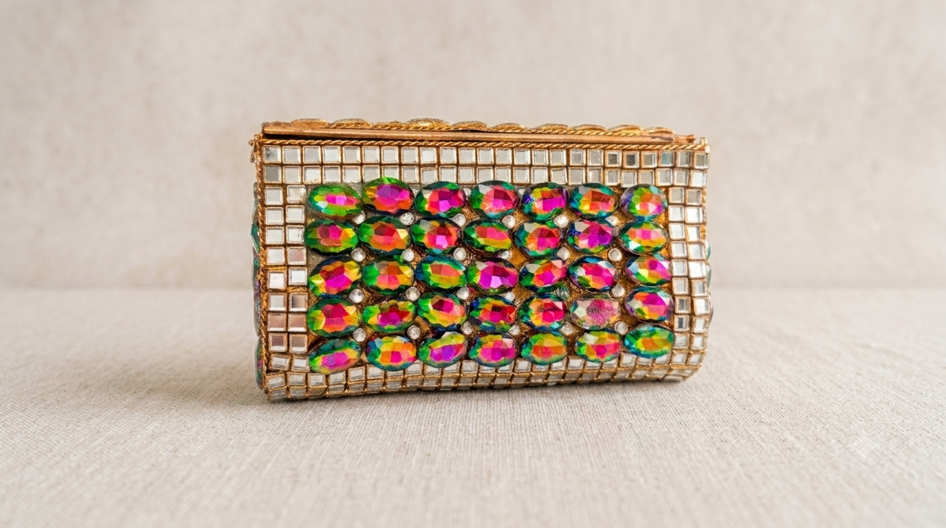 Turkish Kundan Clutch Large Size 
 (Free Delivery)