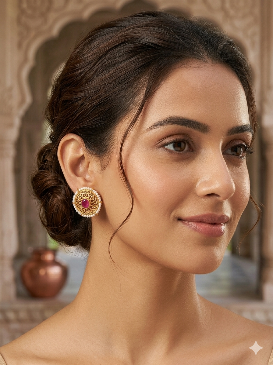 Heer Premium Gold stud Earrings