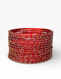 Red Glass Raindrop Kashmiri Bangles Trending for Women Weddings Special Occasions