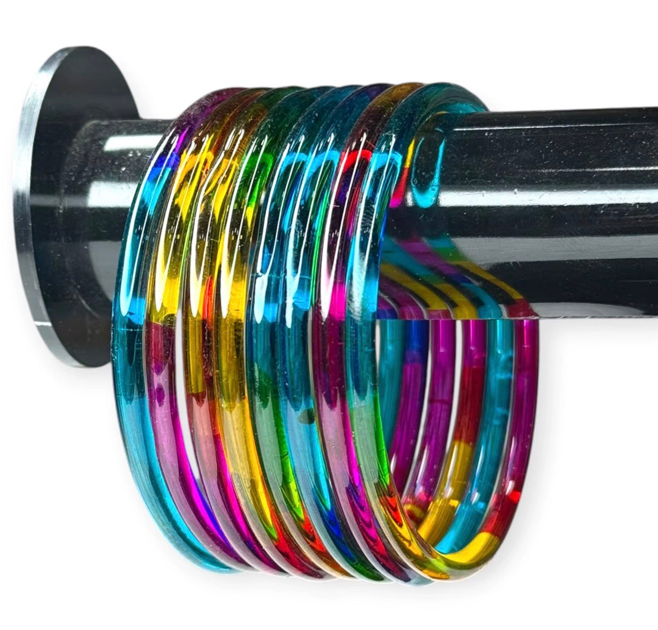 Multicolor Jelly Bangles (Set of 8) 4mm Glass Trending Viral wedding Eid Special Occasions