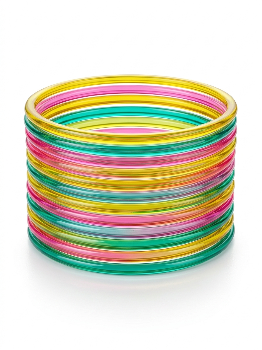Pastel Multicolored Thin Glass Thin Jelly Bangles Trendy