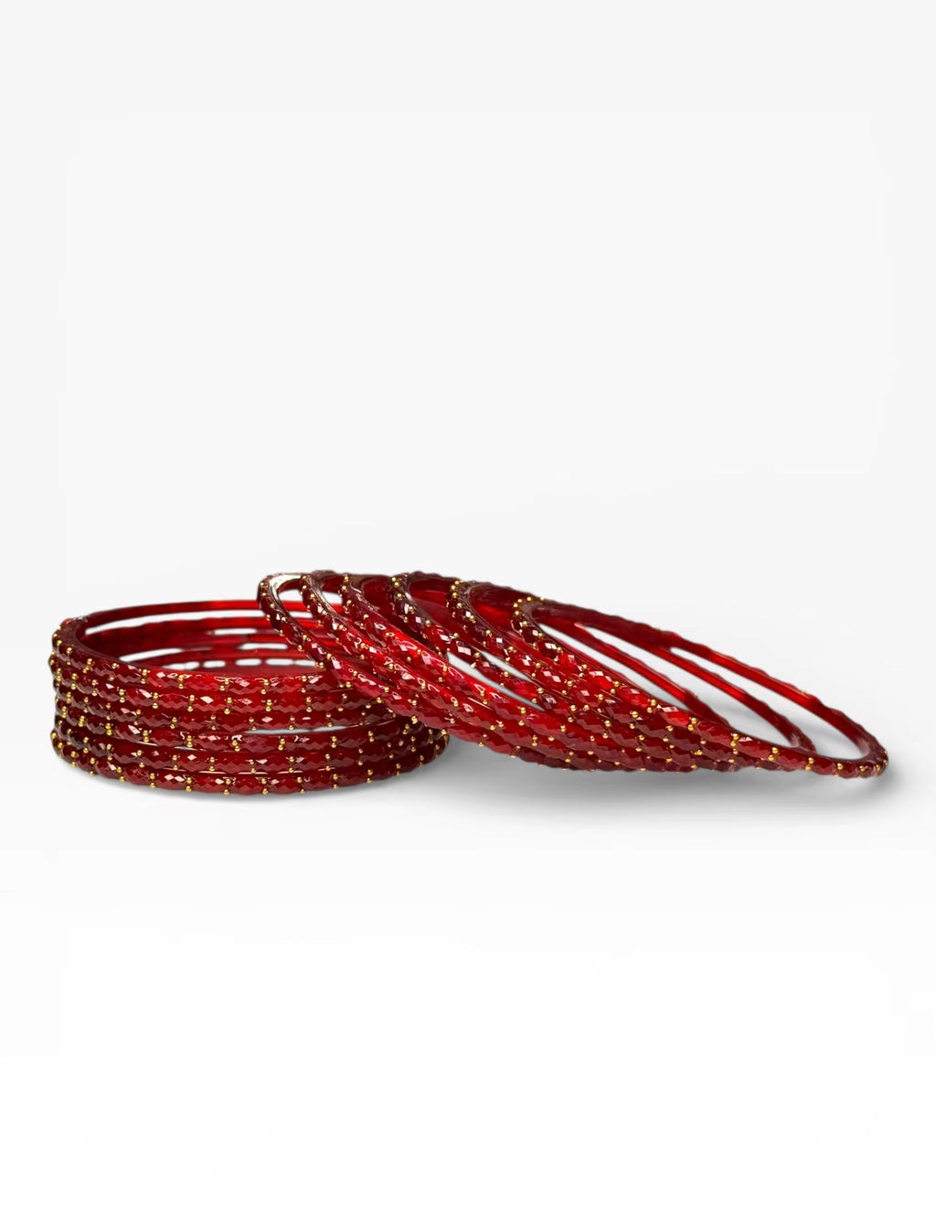 Red Glass Raindrop Kashmiri Bangles Trending for Women Weddings Special Occasions