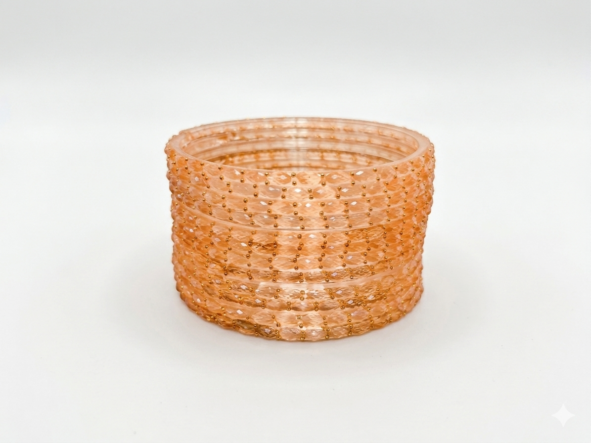 Honey Color Raindrop Glass Bangles Trending Kashmiri for Special Occasions Eid Weddings