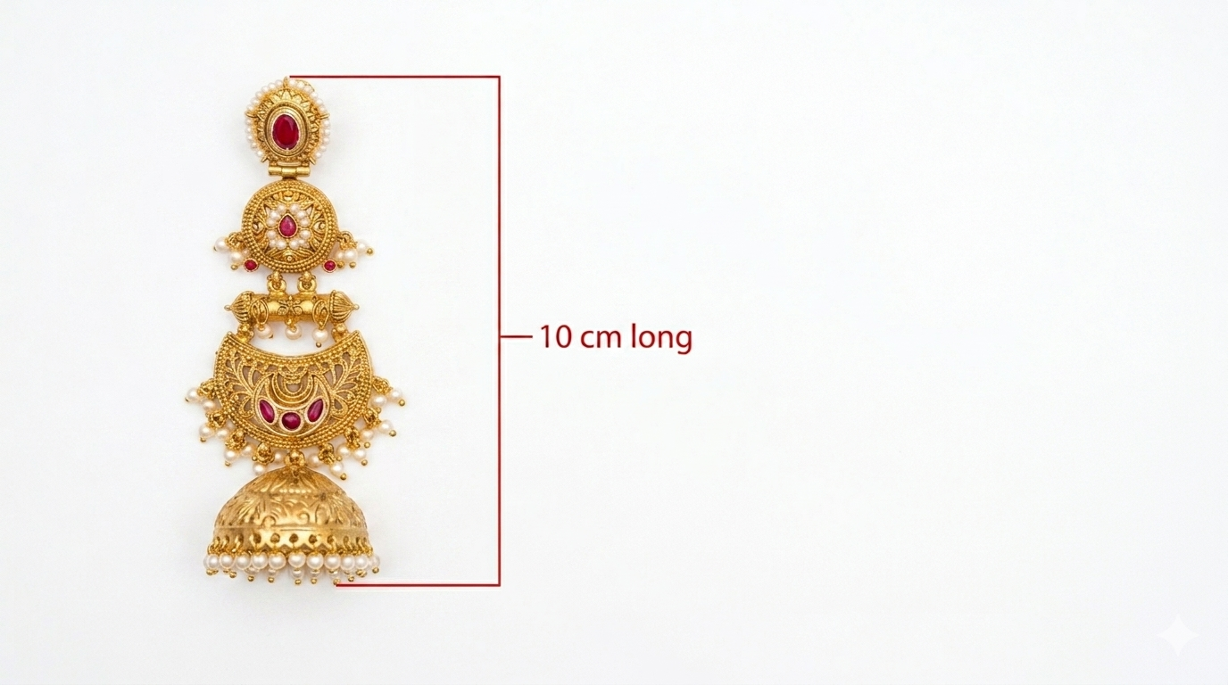 Falguni Premium Gold Jhumki Brass Earrings