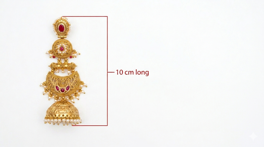 Falguni Premium Gold Jhumki Brass Earrings